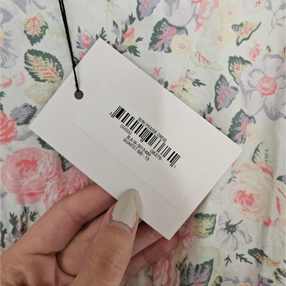 Batsheva x Laura Ashley White Floral Mini Prairie Dress Quartet NWT Size 10 - Picture 9 of 15